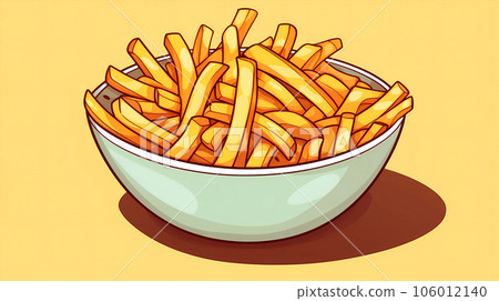 cartoon bowl of french fries