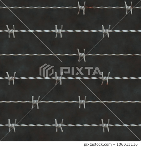 Seamless background barbed wires set. Protective boundary. 106013116