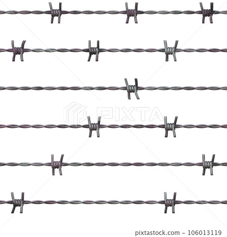 Seamless background barbed wires set. Protective boundary. Seamless background barbed wires set. Protective boundary. 106013119