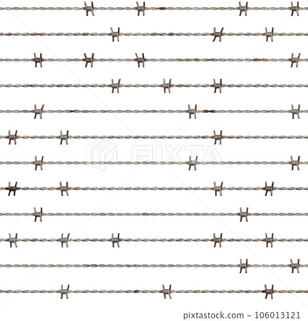 Seamless background barbed wires set. Protective boundary. 106013121