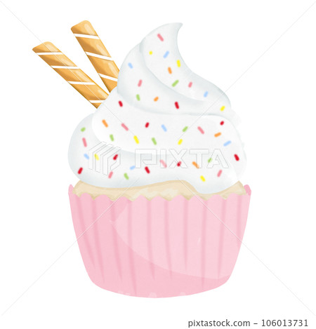 Cute and sweet, colorful cupcakes wetercolor hand draw Cute and sweet, colorful cupcakes wetercolor hand draw 106013731