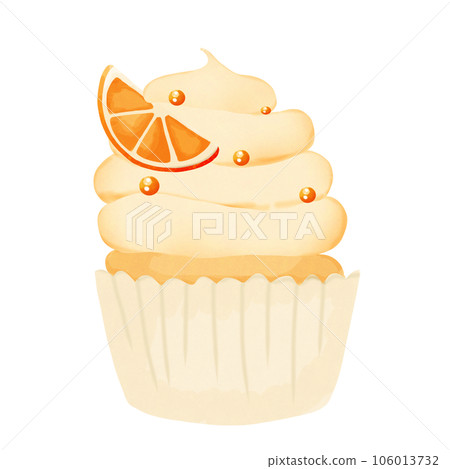 Cute and sweet, colorful cupcakes wetercolor hand draw 106013732