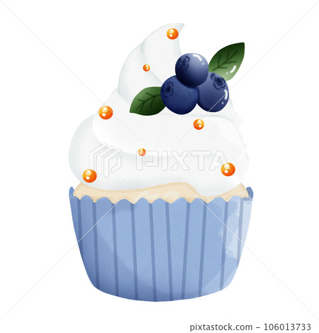 Cute and sweet, colorful cupcakes wetercolor hand draw Cute and sweet, colorful cupcakes wetercolor hand draw 106013733