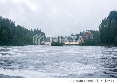 small hydroelectric power station on the northern river small hydroelectric power station on the northern river 106014645