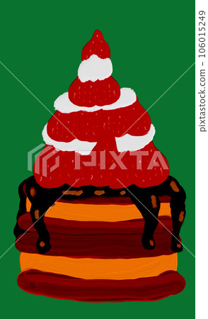 Strawberry hot cake (background, green) Strawberry hot cake (background, green) 106015249