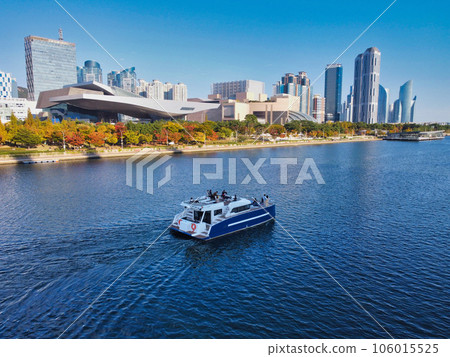 Aerial View of Haeundae River Cruise, Busan, South korea, Asia 106015525