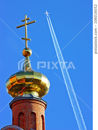 Russian church in city Mineralnye Vody. Russian church in city Mineralnye Vody. 106016052