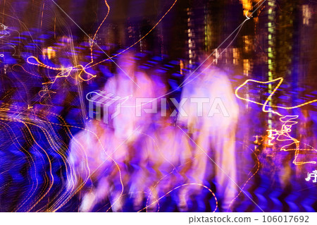 urban blurred in motion long exposure portrait 106017692