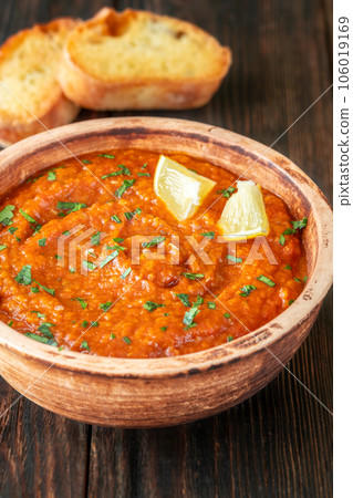 Zaalouk Moroccan eggplant dip 106019169