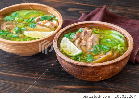 Green chili with chicken 106019207