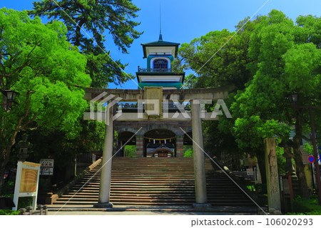 [Ishikawa Prefecture] Shinmon gate of Oyama Shrine in sunny weather 106020293