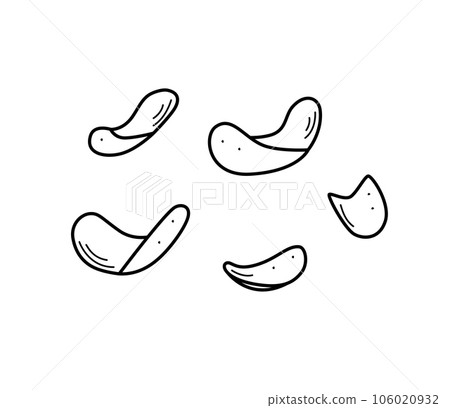 Potato chips cartoon doodle vector. Illustration of a crispy snack, isolate on white. Potato chips cartoon doodle vector. Illustration of a crispy snack, isolate on white. 106020932