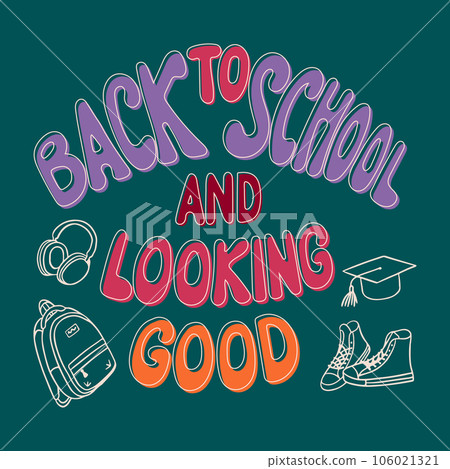 Back to school concept composition on chalkboard Back to school concept composition on chalkboard 106021321