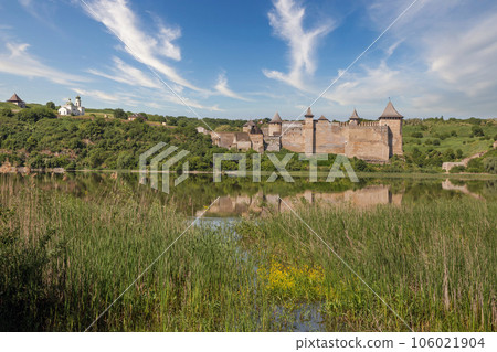 Khotyn Fortress medieval fortification complex in Ukraine. Khotyn Fortress medieval fortification complex in Ukraine. 106021904