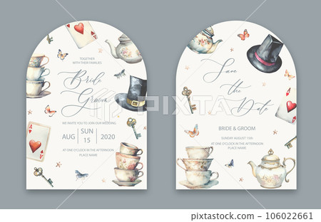 Wedding Arch Invitation in vintage style. 106022661