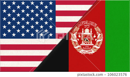 Flags of USA and Afghanistan. USA and Afghan relations 106023576