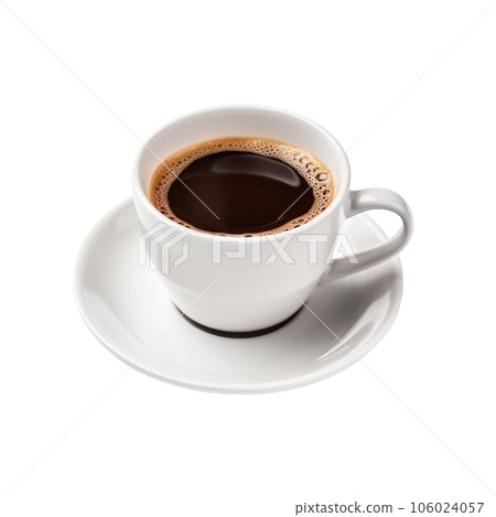 White cup of black coffee isolated. White cup of black coffee isolated. 106024057