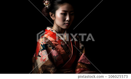 穿著和服的日本女性、舞妓、藝伎、花魁（生成 AI） 106025573