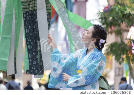 Sendai Tanabata 2023 A woman in a yukata 106026808