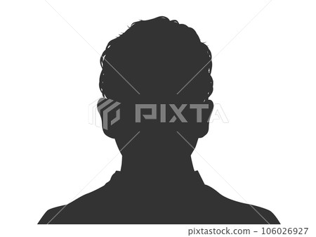 Illustration of male headshot silhouette 106026927