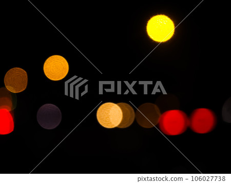 Light Night Bokeh dark Black Background,Abstract Orange Red Colorful Circle Effect Sparkle Blurry Backdrop,for Invitation Special Gala,Birthday Card,Christmas Holidays Celebration,Happy New Year 2023. 106027738