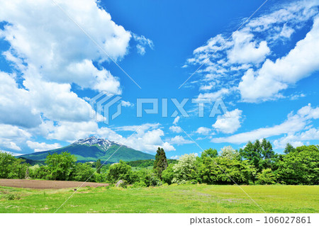 Aomori Prefecture Blue sky in summer and Mt. Iwaki 106027861