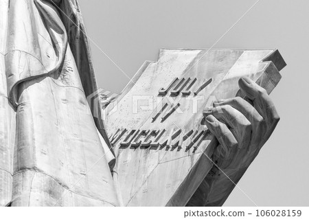 Statue of Liberty close up in black and white Statue of Liberty close up in black and white 106028159