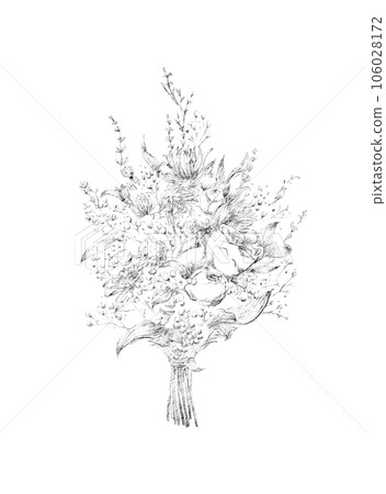 線描畫的花束 線描畫的花束 106028172