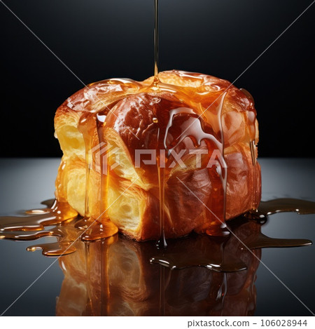 square croissant on a black stand  106028944