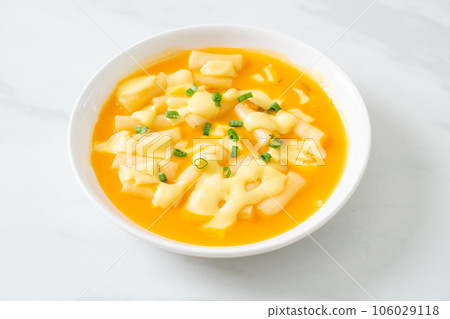 tteokbokki with cheese or Korean rice cake with cheese tteokbokki with cheese or Korean rice cake with cheese 106029118
