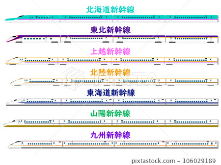 Shinkansen with 7 main routes Shinkansen with 7 main routes 106029189