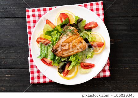grilled snapper fish steak grilled snapper fish steak 106029345