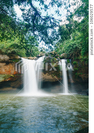 Haew Suwat Waterfall at Khao Yai National Park in Thailand Haew Suwat Waterfall at Khao Yai National Park in Thailand 106029577