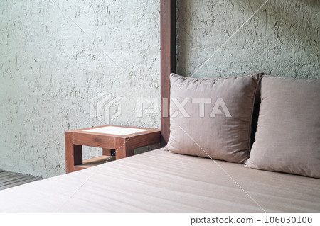 pillow decoration on outdoor patio bed 106030100