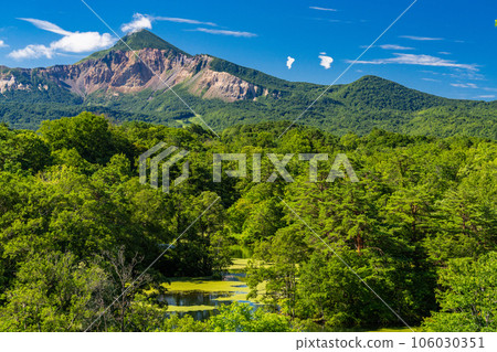 《Fukushima Prefecture》Urabandai in summer, Nakasenuma with lush greenery 106030351