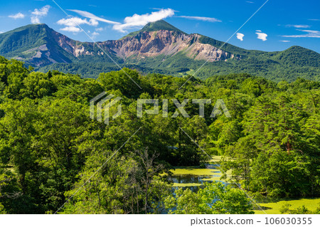《Fukushima Prefecture》Urabandai in summer, Nakasenuma with lush greenery 106030355