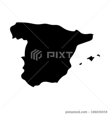 西班牙地圖輪廓圖標。向量。 西班牙地圖輪廓圖標。向量。 106030434