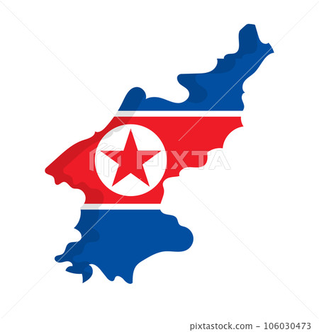 朝鮮國旗地圖圖標。向量。 朝鮮國旗地圖圖標。向量。 106030473