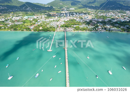 Aerial View Drone shot of Yacht and sailboat parking in marina, Transportation and travel background, Beautiful sea in summer season Aerial View Drone shot of Yacht and sailboat parking in marina, Transportation and travel background, Beautiful sea in summer season 106031026
