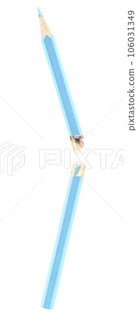 light blue pencil isolated on white background broken crayons light blue pencil isolated on white background broken crayons 106031349