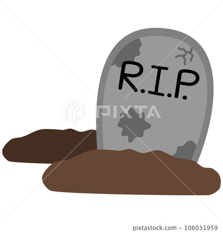 Cute RIP Grave Kawii Chibi Cartoon Style Cute RIP Grave Kawii Chibi Cartoon Style 106031959