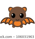Cute Bat Kawaii Chibi Cartoon Style 106031963