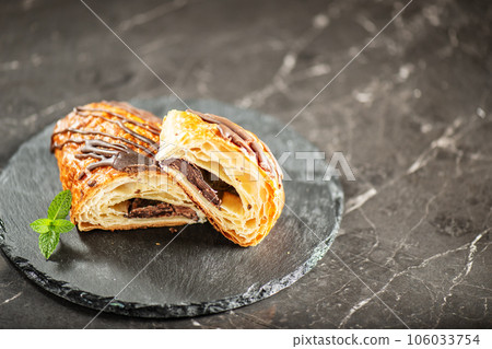 Chocolate Croissant also known as Pain au chocolat 106033754
