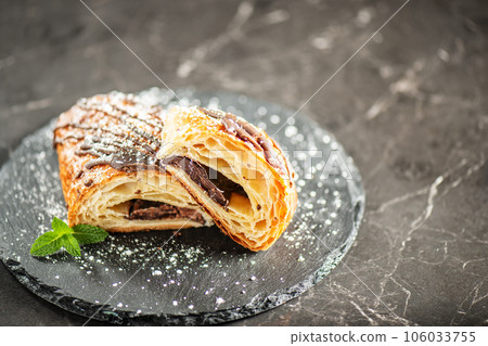 Chocolate Croissant also known as Pain au chocolat 106033755