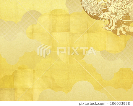 金葉和龍背景 金葉和龍背景 106033958