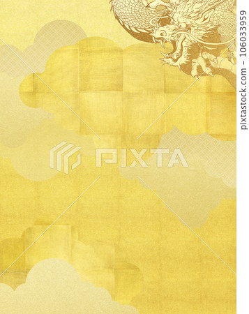 gold leaf and dragon background 106033959
