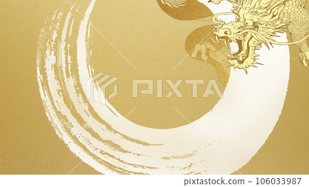 gold leaf and dragon background 106033987