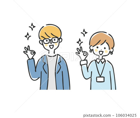 商務人士給出 OK 手勢的插圖 106034025