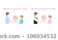 Present a bouquet from a man to a woman 106034532