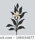 lily flower aesthetic, vector illustration 106034877